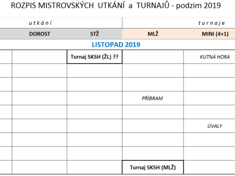 LISTOPAD 2019 VŠICHNI : ROZPIS ZÁPASŮ A TURNAJŮ