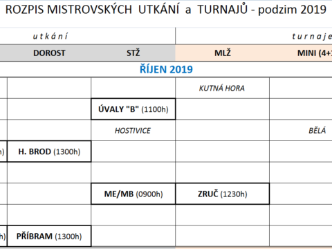 ŘÍJEN 2019 VŠICHNI : ROZPIS ZÁPASŮ A TURNAJŮ