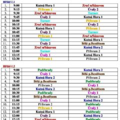 Sobota 12. října – mistrovský turnaj minižáků 4 + 1 v Kutné Hoře