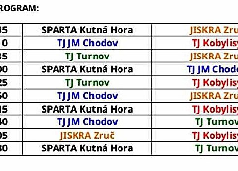 Sobota 7. prosince – mikulášský turnaj minižáků 6 + 1 v Kutné Hoře